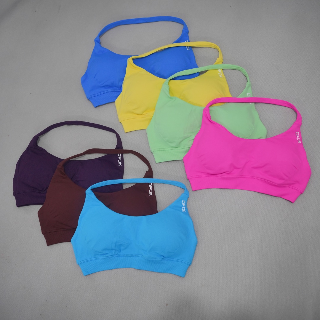 Push Up Bra Padded - เสื้อชั้นในกีฬาไร้ตะเข็บสำหรับผู้หญิง DFDK รองรับทรงสูง ยกกระชับ ด้านหลังเปลือย เหมาะสำหรับโยคะ